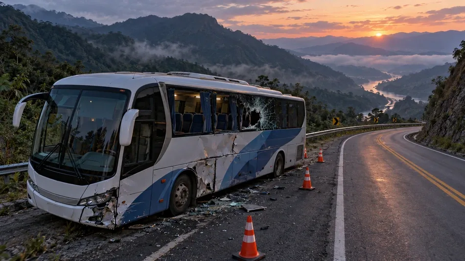Conductor atribuye accidente de bus en la Panamericana a un ataque durante intento de asalto